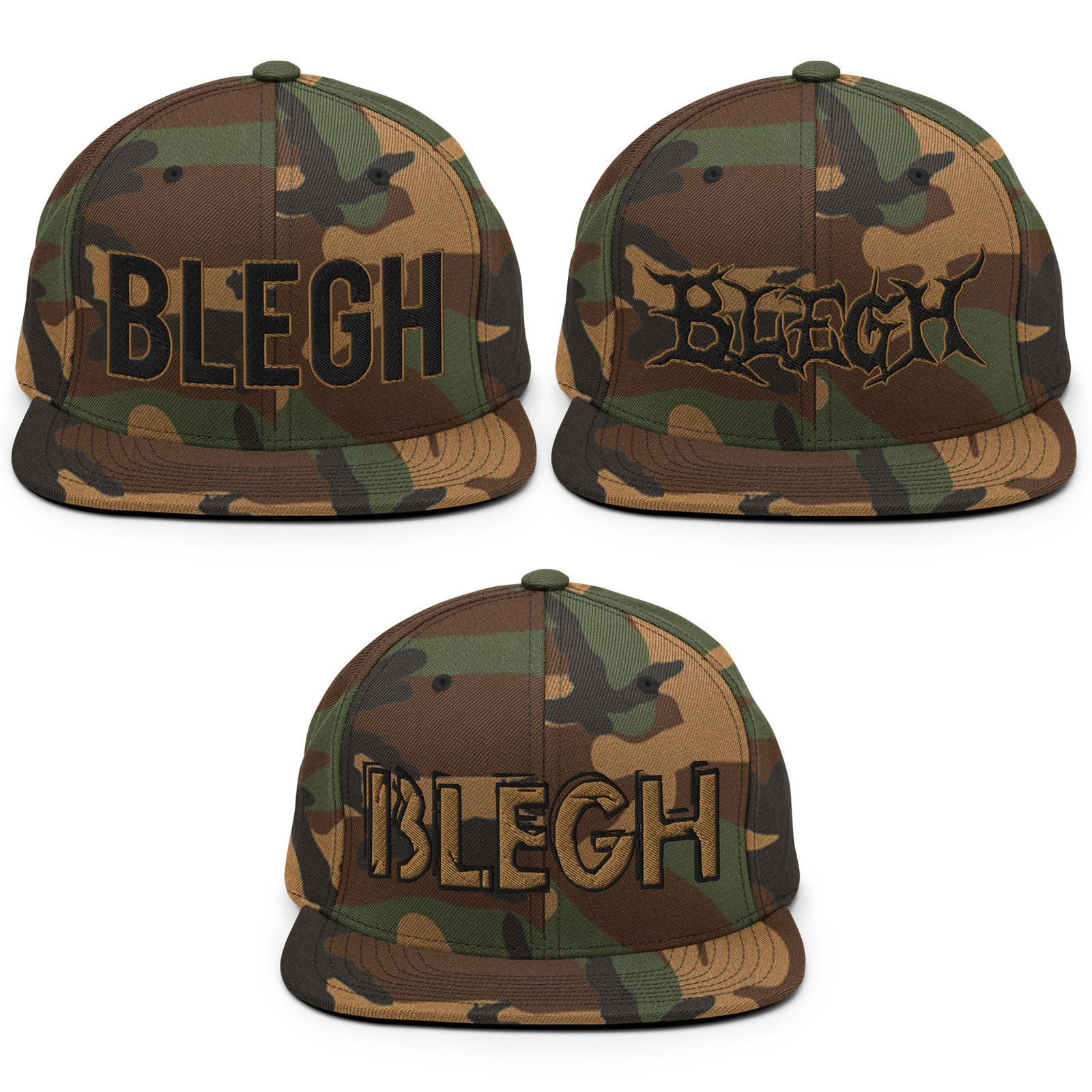 BLEGH SNAPBACK HAT - CAMO EDITION | Ohrion Apparel